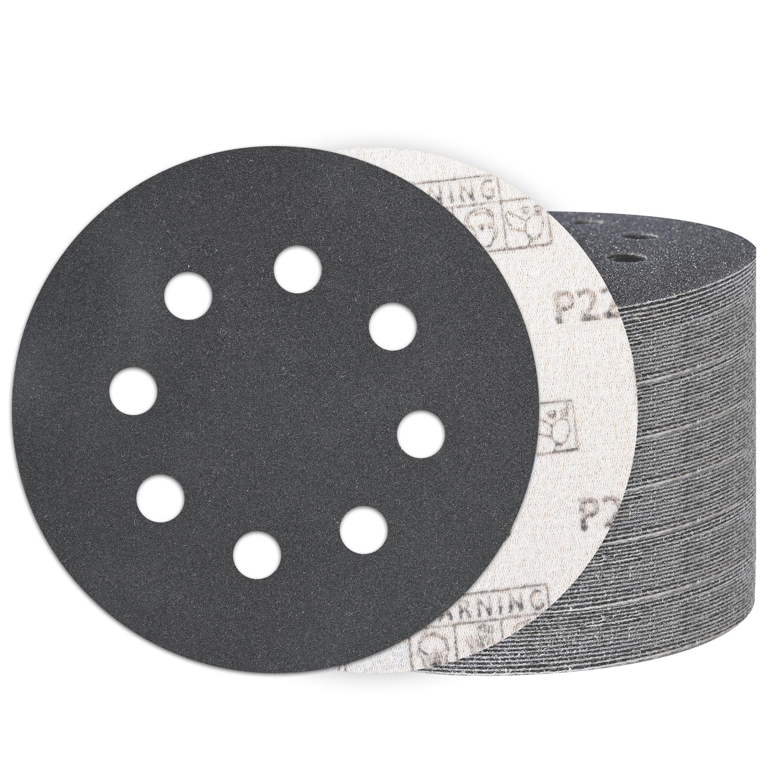 100PCS 125 mm Hook and Loop Sanding Discs 220 Grit, 8 Hole Wet and Dry Orbital Sander Sand Paper, Silicon Carbide Sandpaper for Automotive Wood Metal Glass