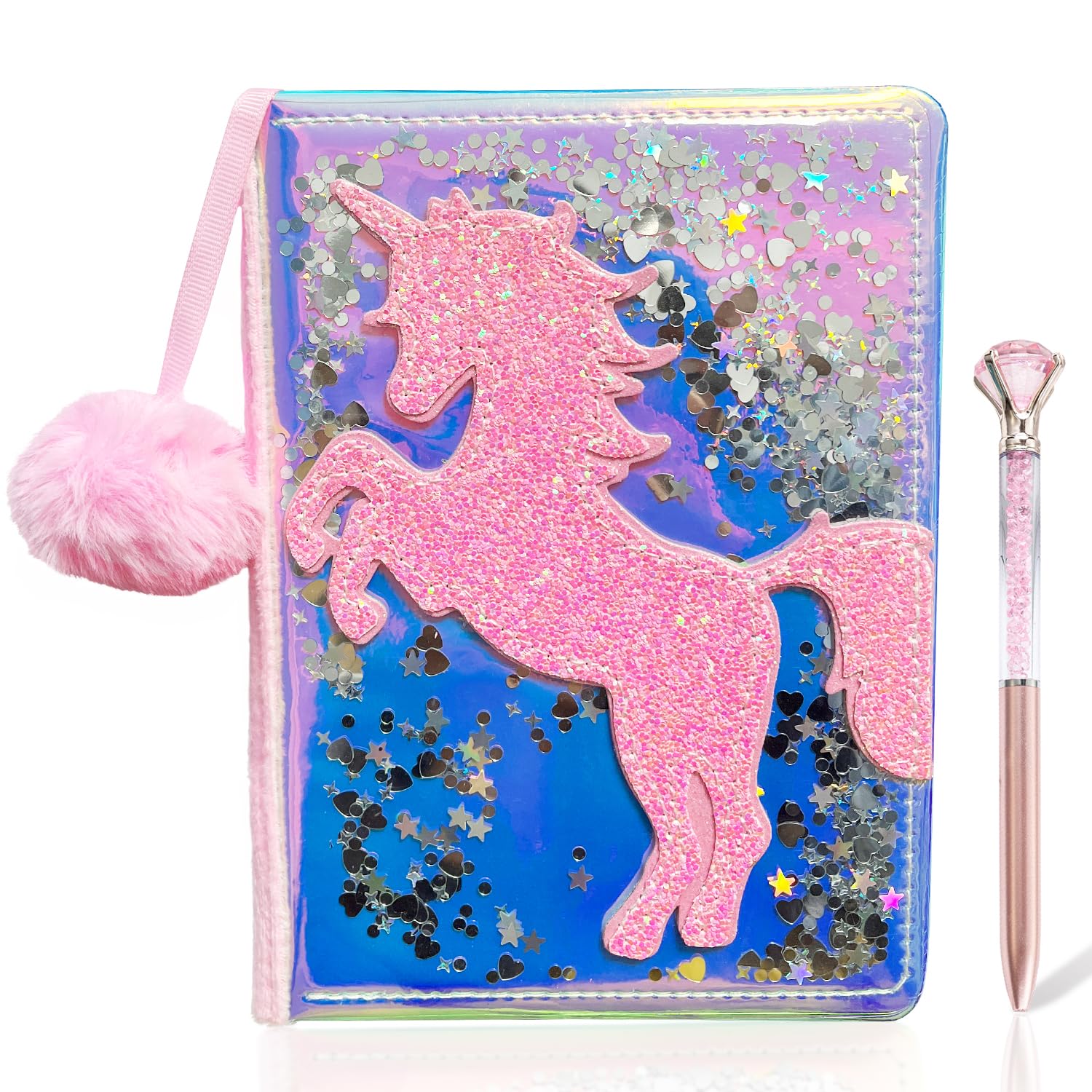 Steemjoey Cuaderno de Felpa Niña, Cuaderno de peluche de unicornio, Papelería de Peluche Set Contiene Cuaderno y bolígrafo Unicornio para Escribir Dibujar Regalos de Cumpleaños y Navidad para Niñas