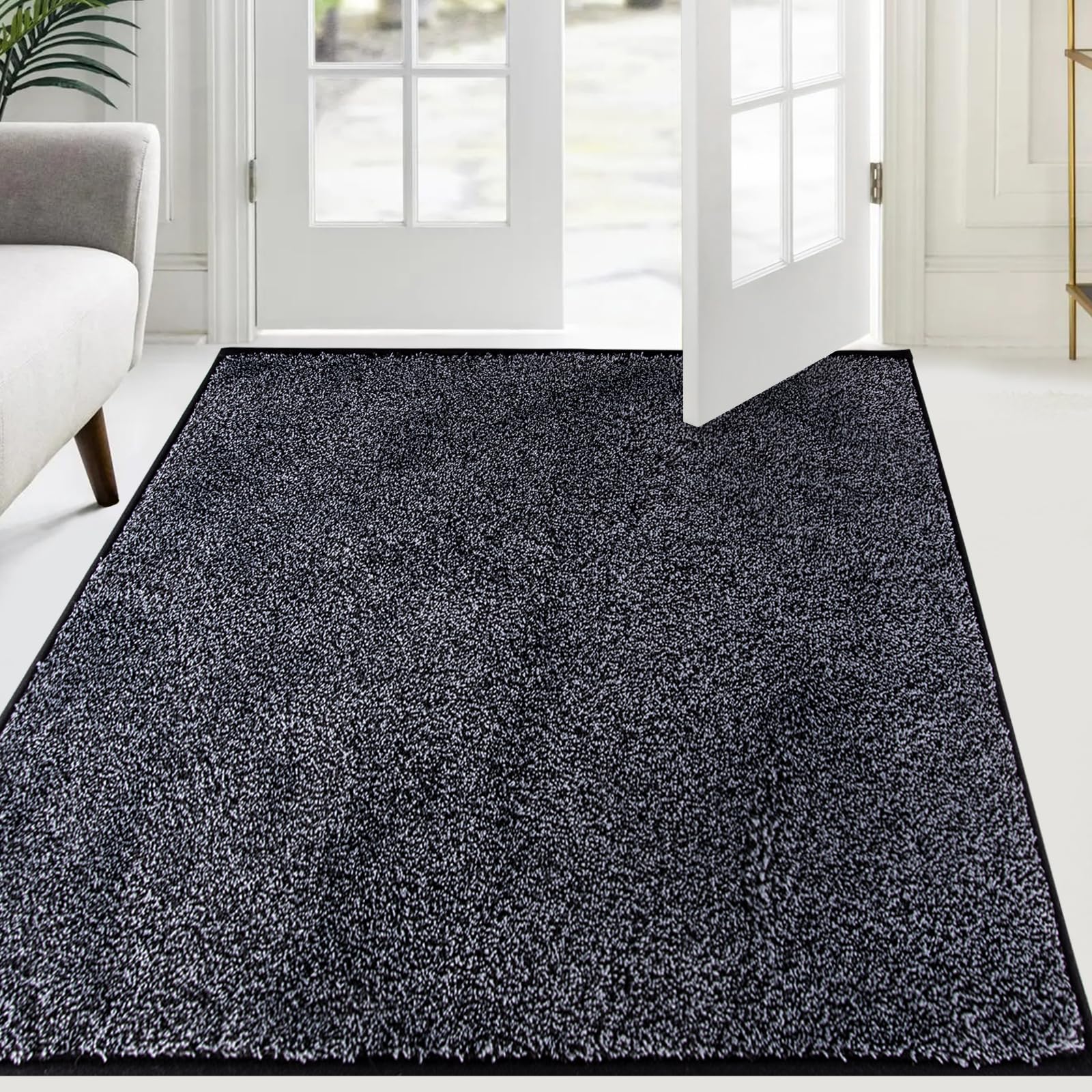 FCSDETAIL Zerbino per interni 137 x 210 cm, antiscivolo, per porta d'ingresso con assorbimento dell'acqua, lavabile, soggiorno, camera da letto