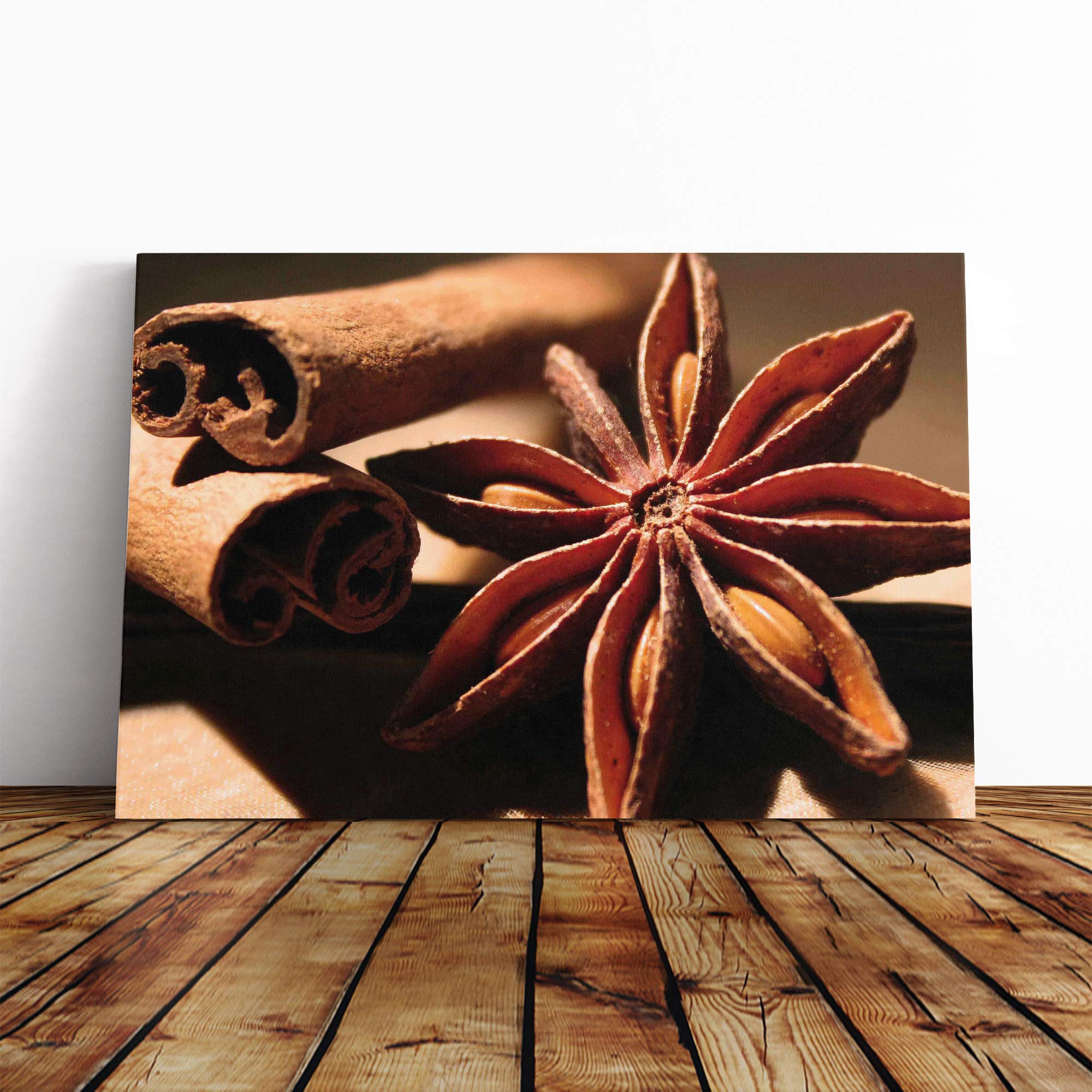 Cinnamon and Spices Canvas Print | Gallery Wrapped 30mm Frame Wall Art | 20x14 inches | Ready to Hang | Modern Picture | Living Room Bedroom Lounge Office