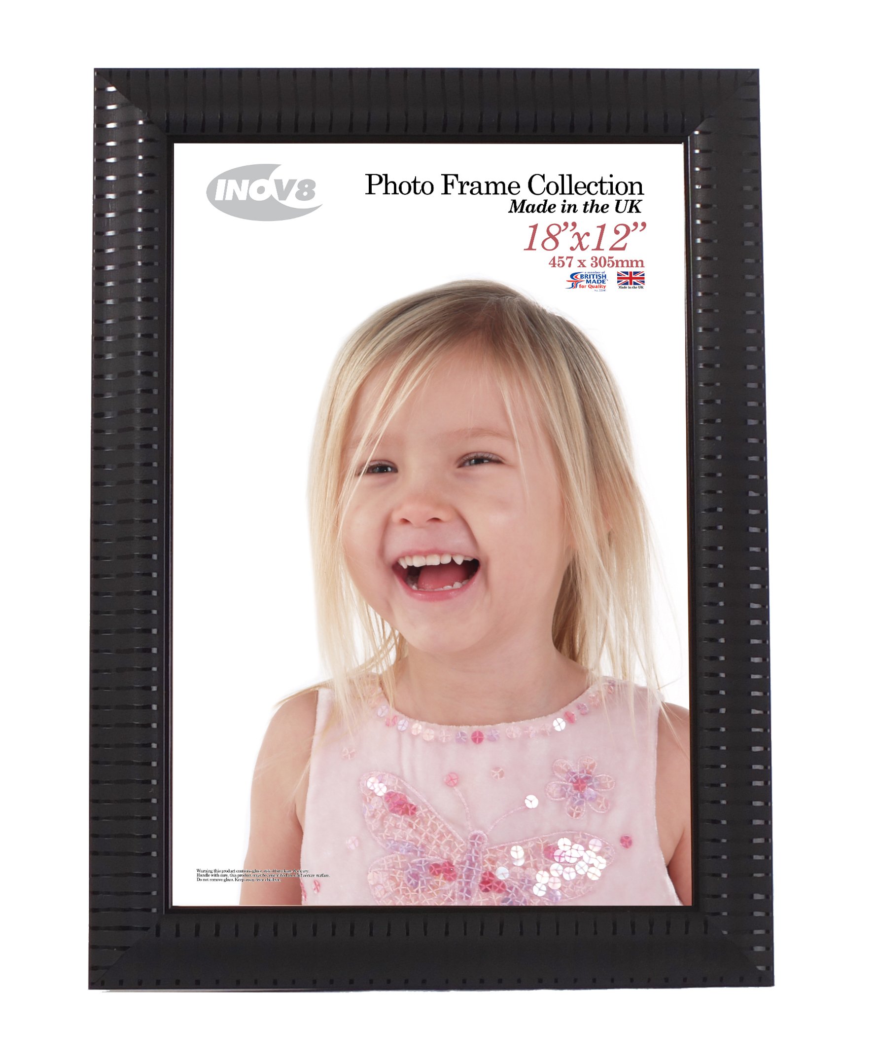 Inov8 Black Ripple Photo Frame, Plastic, 18 X 12-Inch