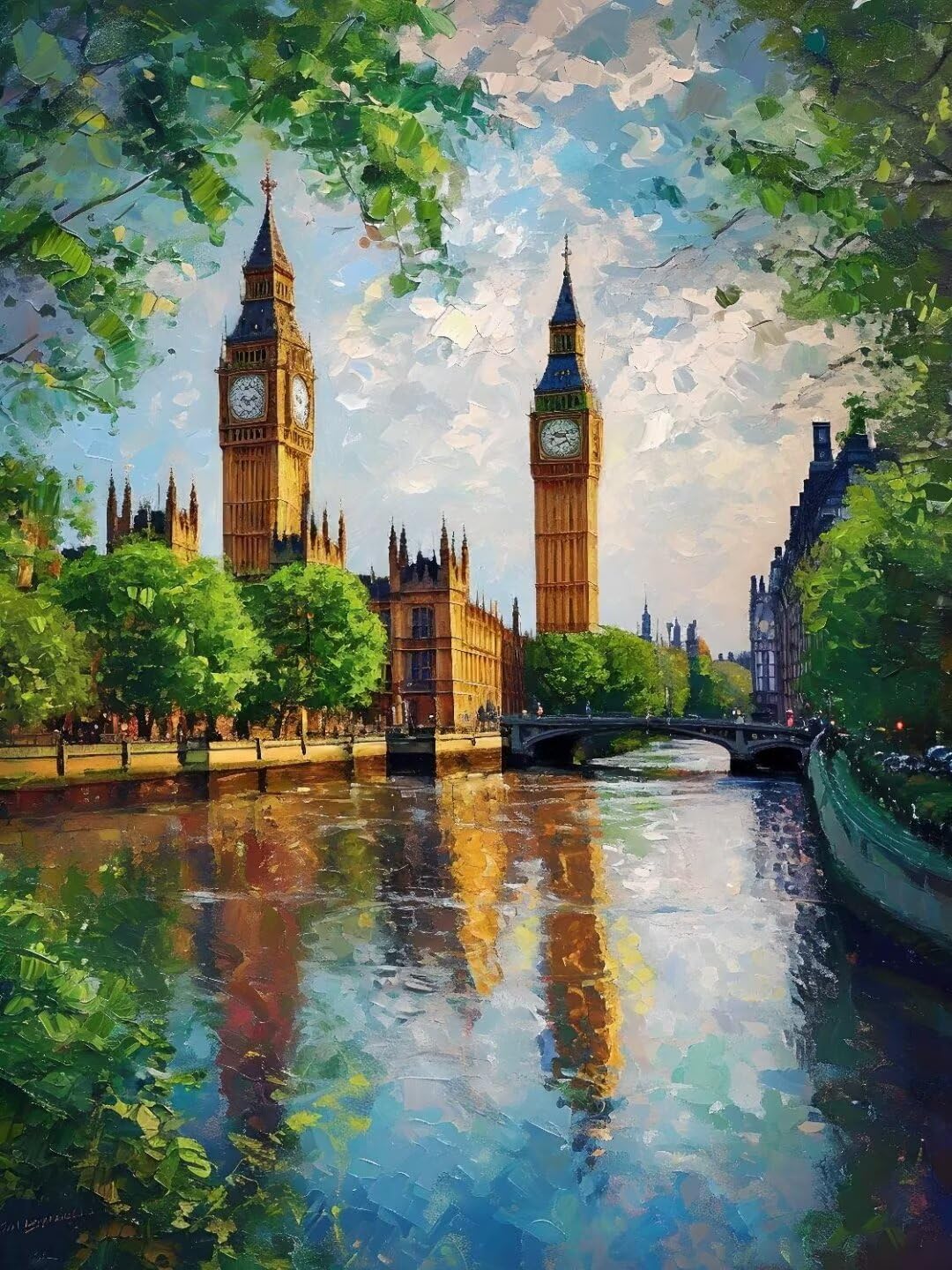 Pintura por Numeros Arquitectura del paisaje Pintar por Numeros Adultos Niños, DIY Paint by Number Kit con Pinceles y Pinturas Acrilicos, Cuadros por Numeros, Decoración para el Hogar 100x70cm w-1054