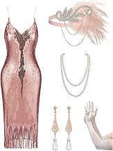 YESSA Flapper Dresses 1920s Gatsby Dresses for Women Roaring 20s Costumes Great Gatsby Outfits with 20s Accessories Set