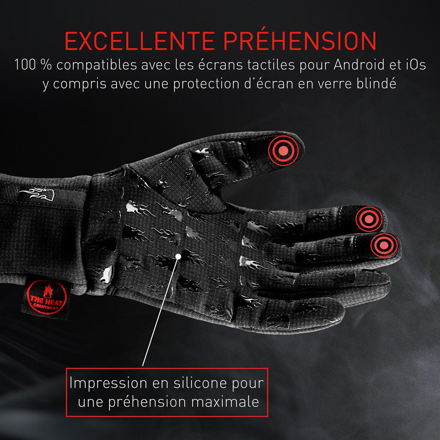 THE HEAT COMPANY – Wind Pro Liner - Gants résistants au Vent - Qualité Premium - Gants tactiles pour Femme et Homme - Gants Sport : Gants d'hiver Chauds pour Le Cyclisme et la Course à Pied