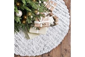 Dremisland Christmas Tree Skirt Silver