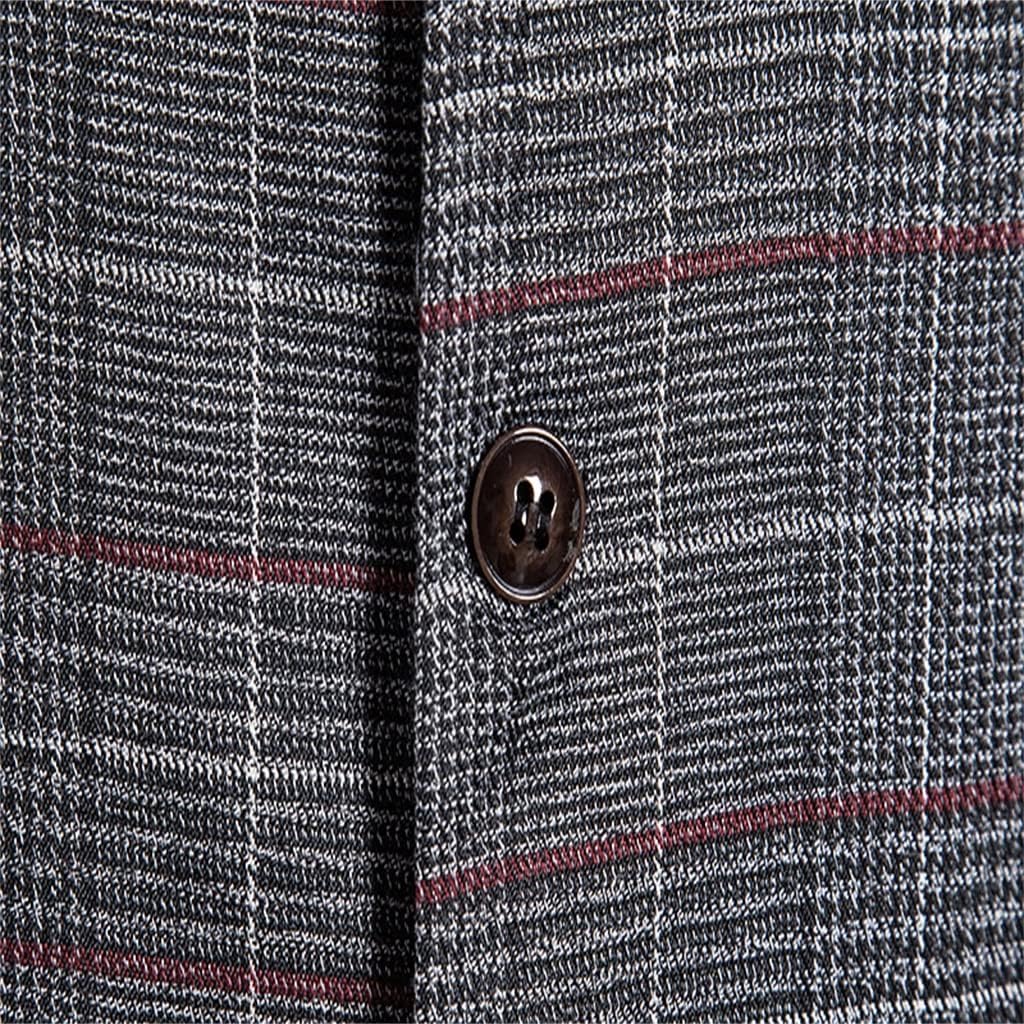Men's Vest Wedding Slim Suit Coat Plaid Single Breasted Sleeveless Top Formal Dress Clothes Workwear