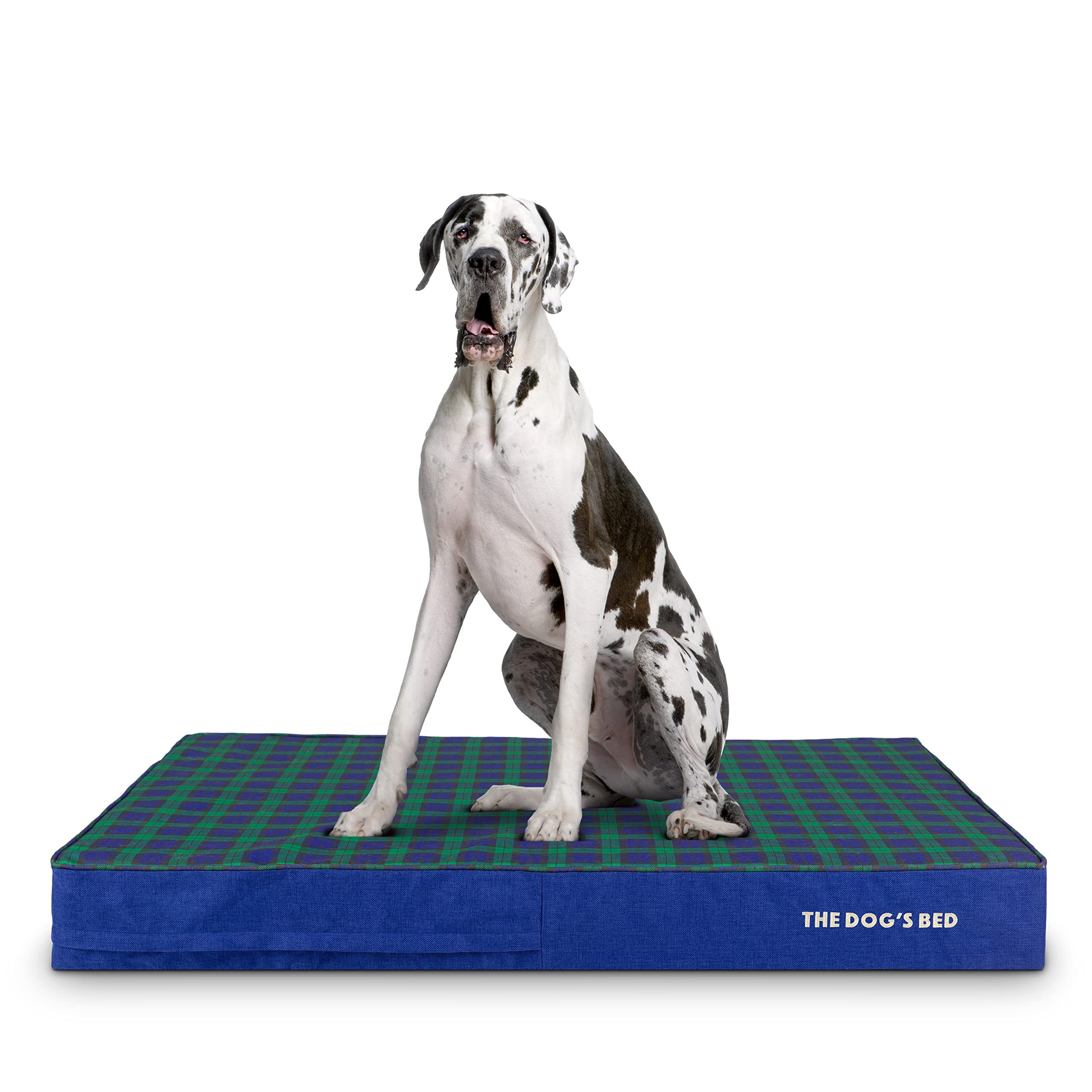 The Dog’s Bed Orthopaedic Memory Foam Dog Bed for XXL Dogs, Waterproof Washable Cover, Anti-Slip Base, Calming Surface – CertiPUR-Certified Foam, Black Watch Oxford Tartan, 15cm Thick — image 1