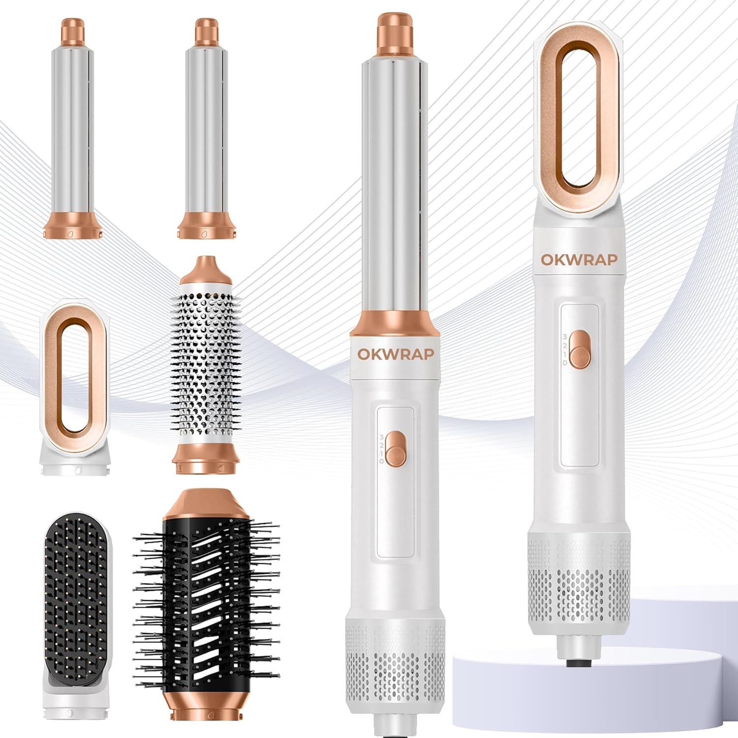 6 in ONE Blow Dryer Brush,Air Curling Iron Round Brush Blow Dryer 800W,Ionic Hair Dryer Brush for Women, Hot Air Brush Hair Styling Tools 100-120V 6 in ONE Blow Dryer Brush,Air Curling Iron Round Brush Blow Dryer 800W,Ionic Hair Dryer Brush for Women, Hot Air Brush Hair Styling Tools 100-120V