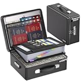 DocSafe 6400°F Fireproof Document Box with Lock,Heat Insulated Fireproof Water Resistant 10 Layers Hard Case Safe Box with Zipper&Multi Pockets,Protects Personal Items,Documents,Laptop,Passport,Black