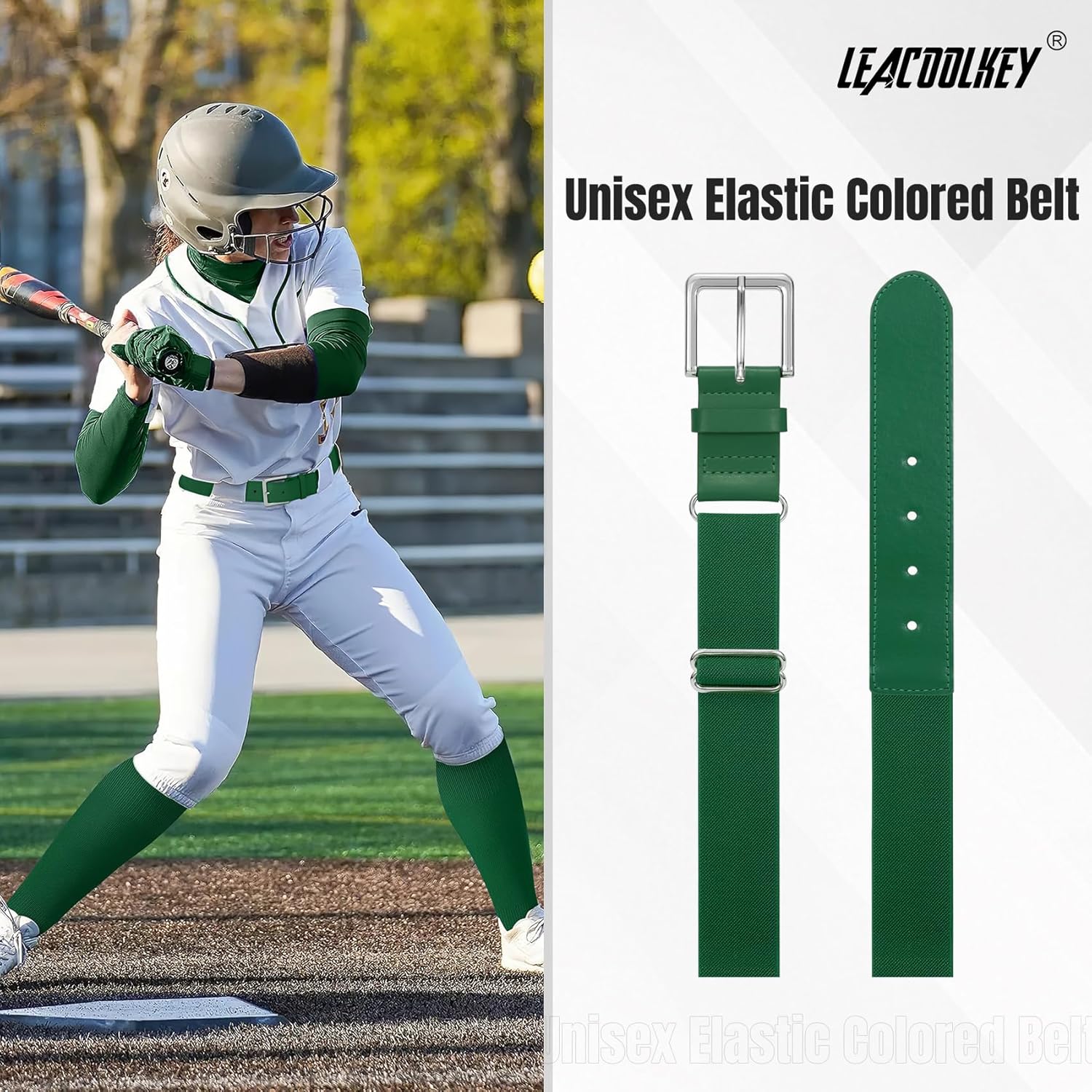 LEACOOLKEY 12 Pcs Baseball Belts Adjustable Softball Belts Bulk Team Sprots Belts for Adult and Youth