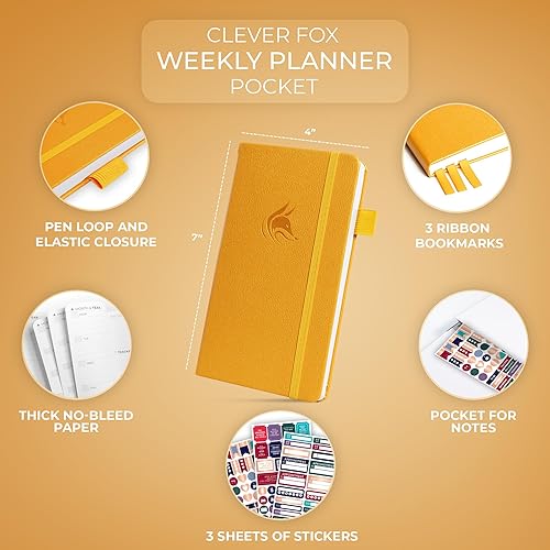 Miniatura 2 de Clever Fox Planificador de bolsillo semanal  Agenda mensual sin fecha y calendario para aumentar la productividad, mini planificador perfecto para