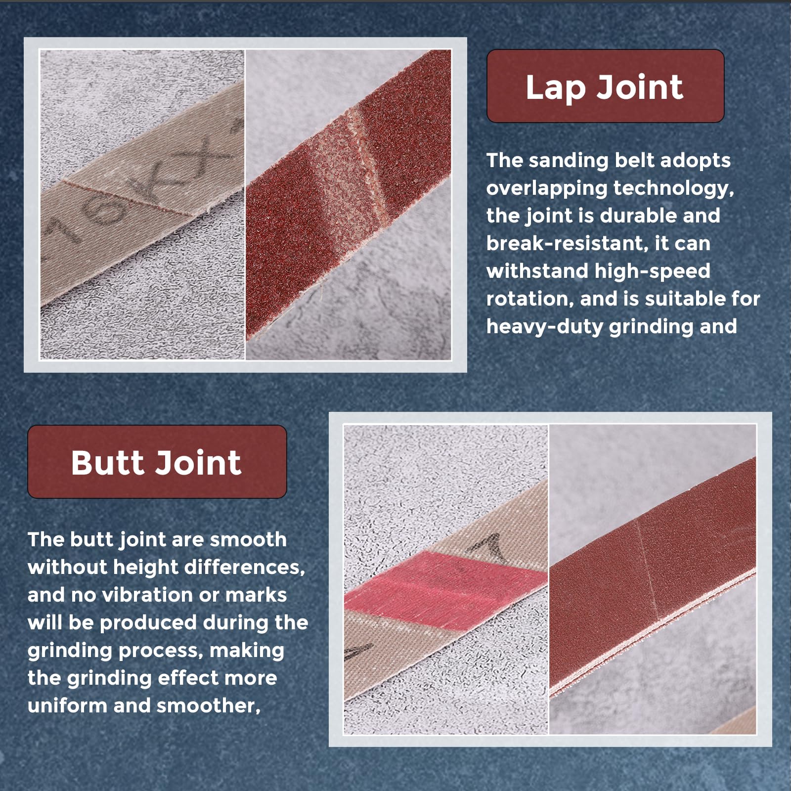 Kozelo 30Pcs Sanding Belts 25mm x 1067mm 80/120/400 Grit Aluminum Oxide Abrasive Sandpaper for Belt Sander Metal Grinding Wood Working Weld Rust Removal - Image 3