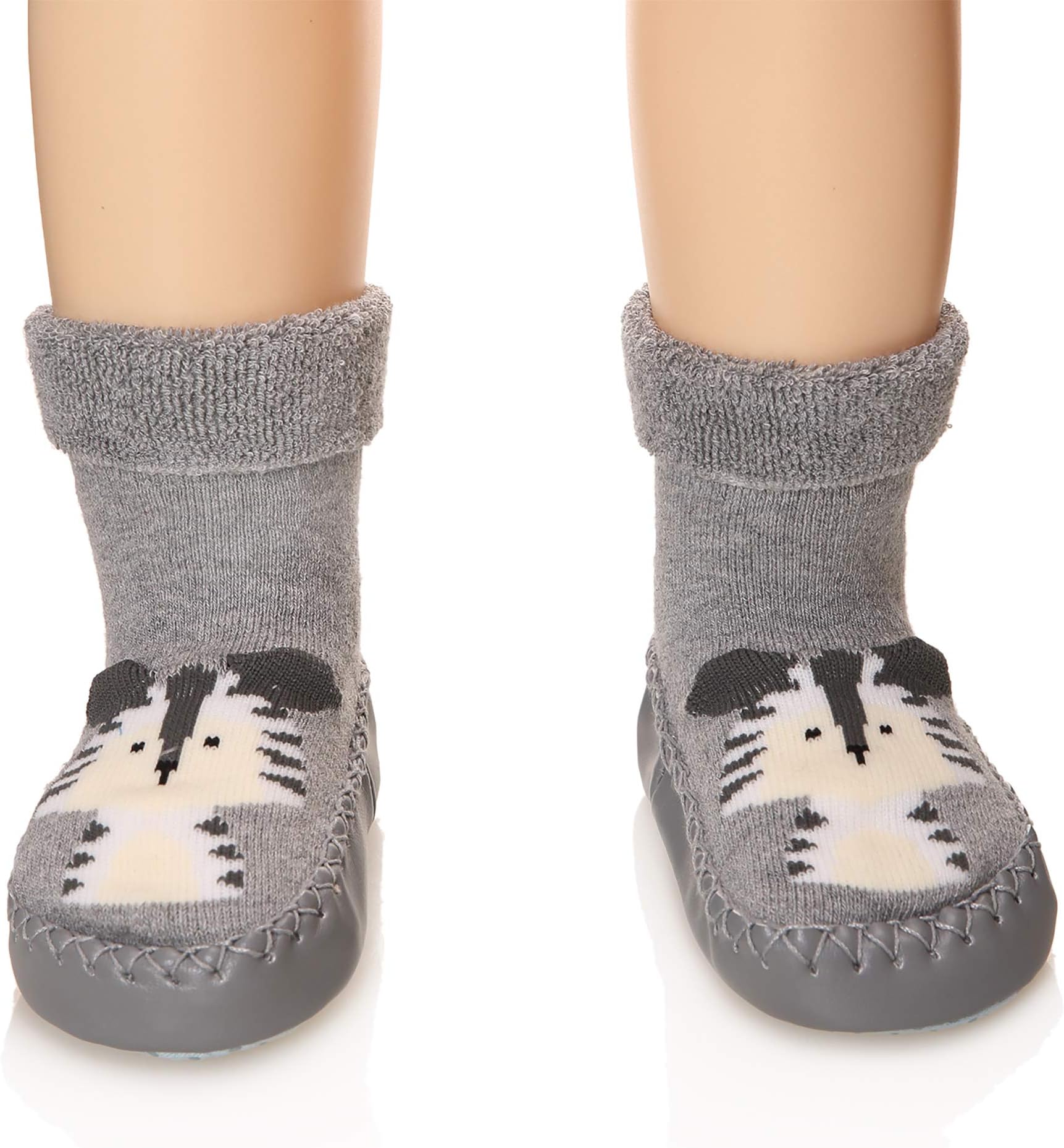 Baby Boy Girls Toddlers Moccasins Non-Skid Indoor Slipper Shoes Socks