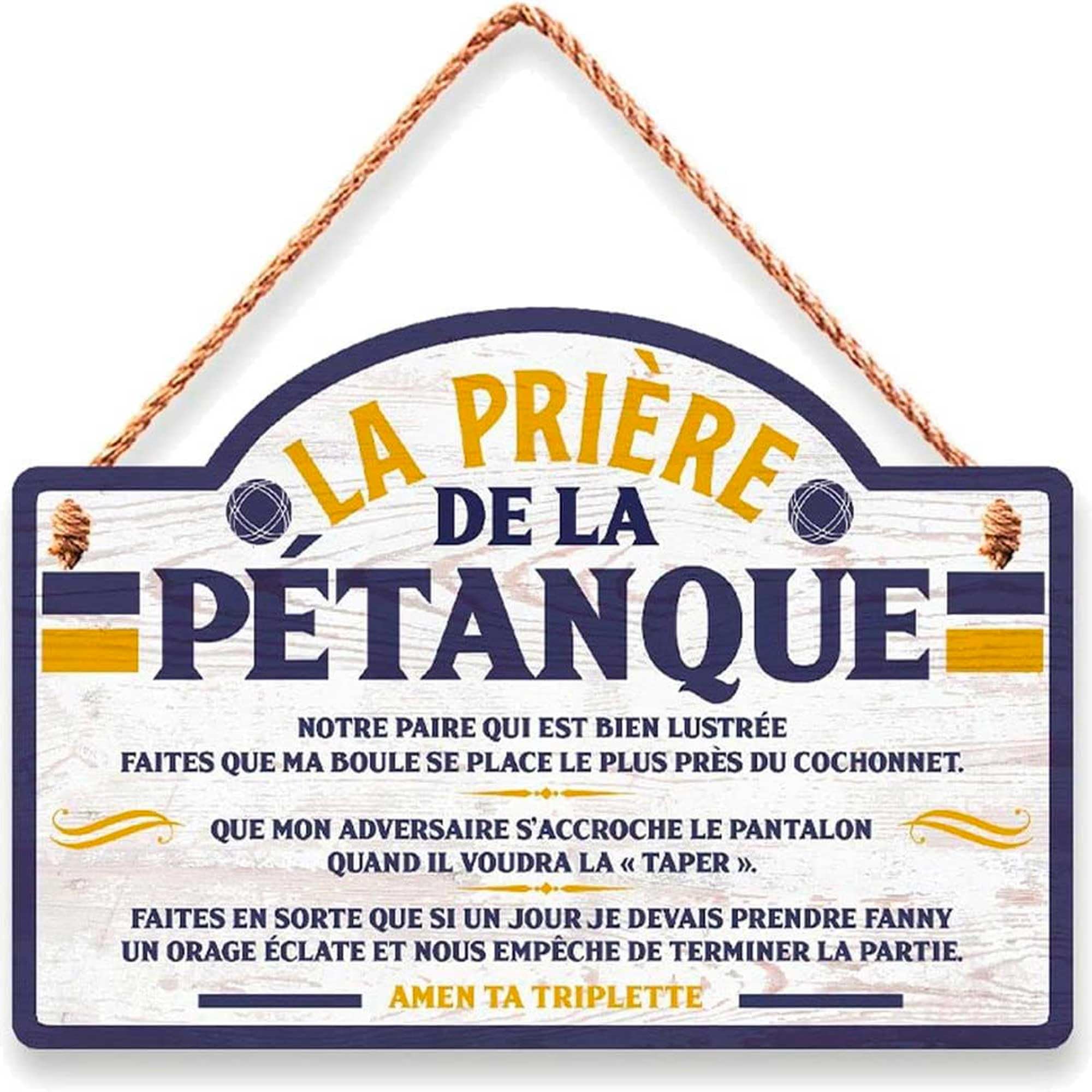 STC Pétanque Prayer Wooden Plaque 20 cm