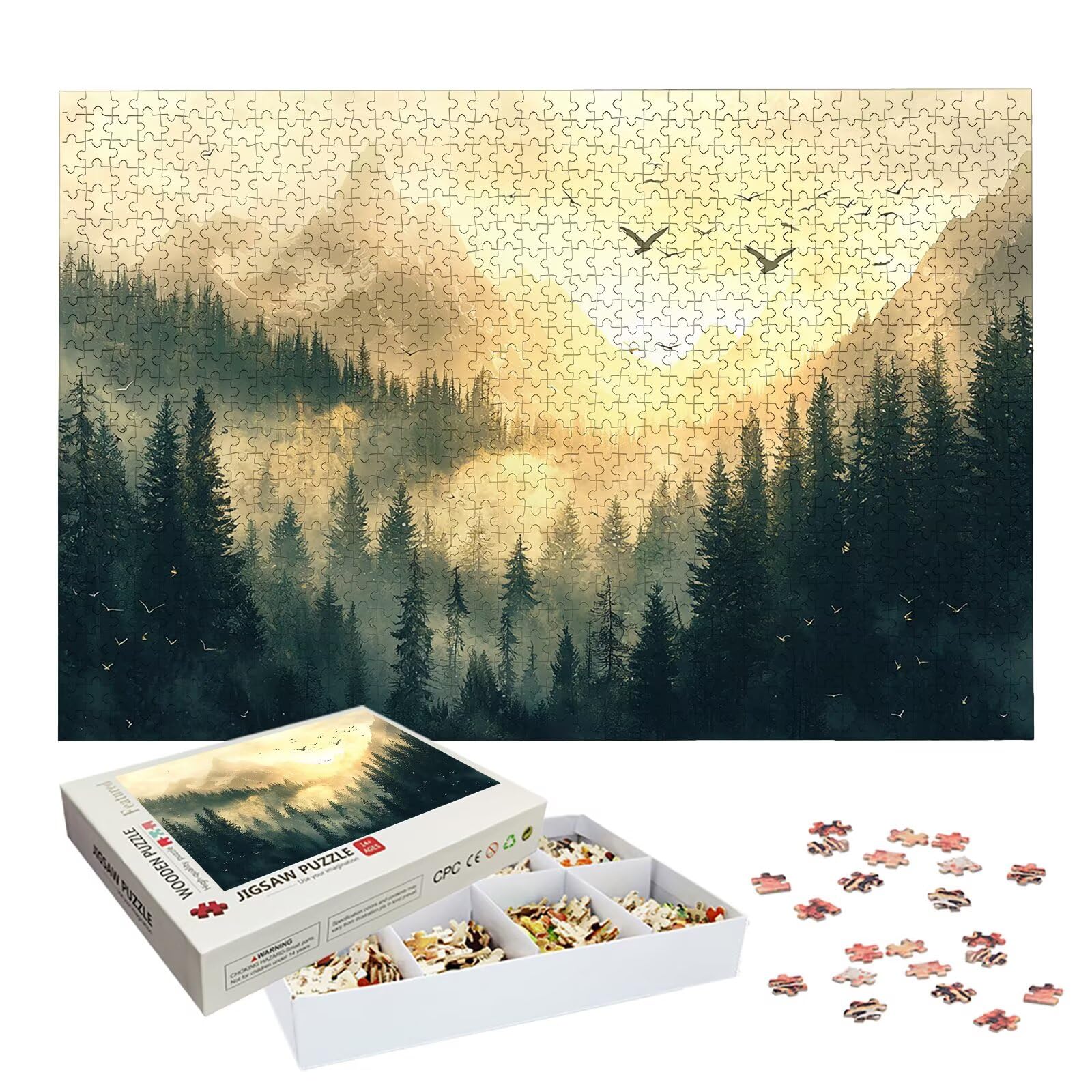 Puzzle 2000 Pezzi Paesaggio, Puzzle Foresta 2000 Pezzi Arte per Adulti e Bambini, Misura: 99.5x70.5 cm, Puzzles Legno per Adulti con Squisita Scatola di Imballaggio, Regalo Donna, Regalo Uomo, -8923