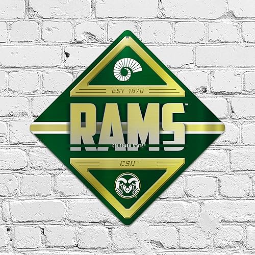 Miniatura 214 de Rico Industries NCAA - Letrero de metal estándar de 16.5 x 16.5 pulgadas, decoración del hogar, dormitorio, oficina, cueva de hombre