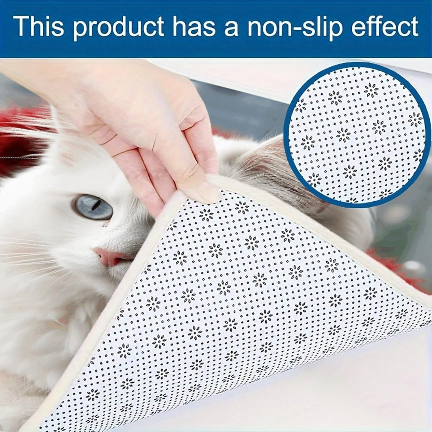 Cute White Cat Kitchen Rugs Sets of 3 Non Slip Kitchen Mats for Floor Farmhouse Kitchen Sink Mat Thick Comfort Standing Mat for Laundry Room Hallway Bathroom