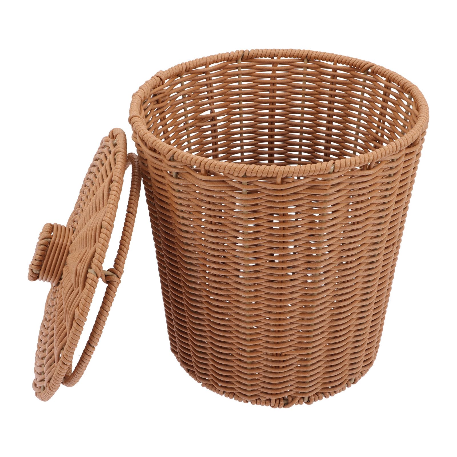 Organizador del Hogar Tapa de Plástico, Cesta Pequeña para Almacenamiento de Ropa y Basura, para Baños y Cocinas