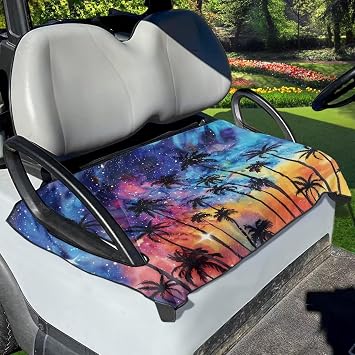Suobstales Golf Cart Seat Covers Anti-Hot Golf Cart Seat Towel Blanket Golf Cart Accessories for 2-Person Seats Club Car