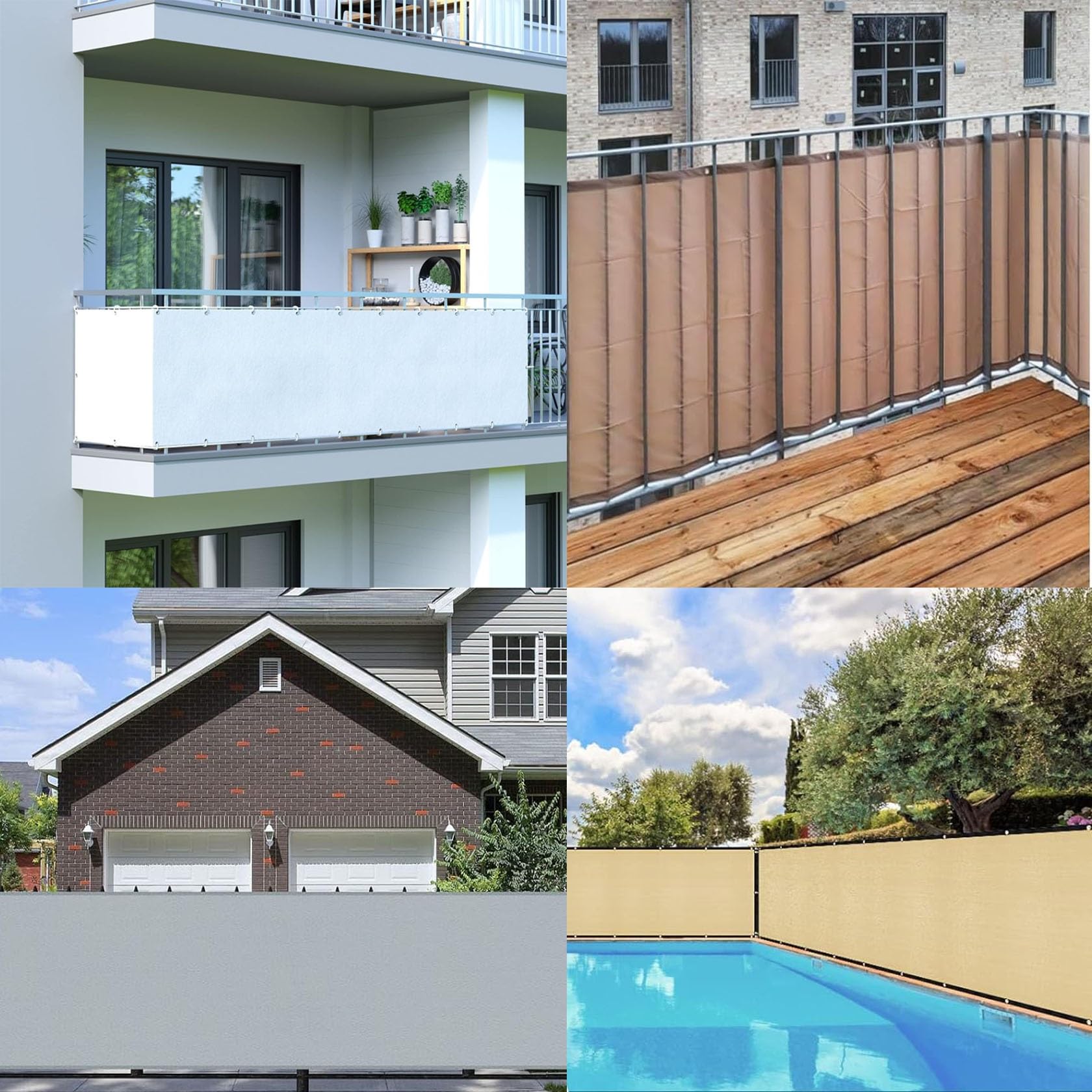 Balcon Privacidad 90 x 1000 cm HDPE Protección UV, Resistente Al Viento Malla Ocultacion Balcon con Cuerda y Bridas Balcón Exterior de Jardín, Verde Oscuro