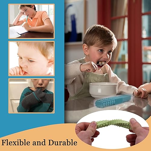 Miniatura 2 de Juguetes masticables sensoriales para niños autistas, paquete de 5 palitos masticables para niños con autismo, TDAH, SPD, masticables con