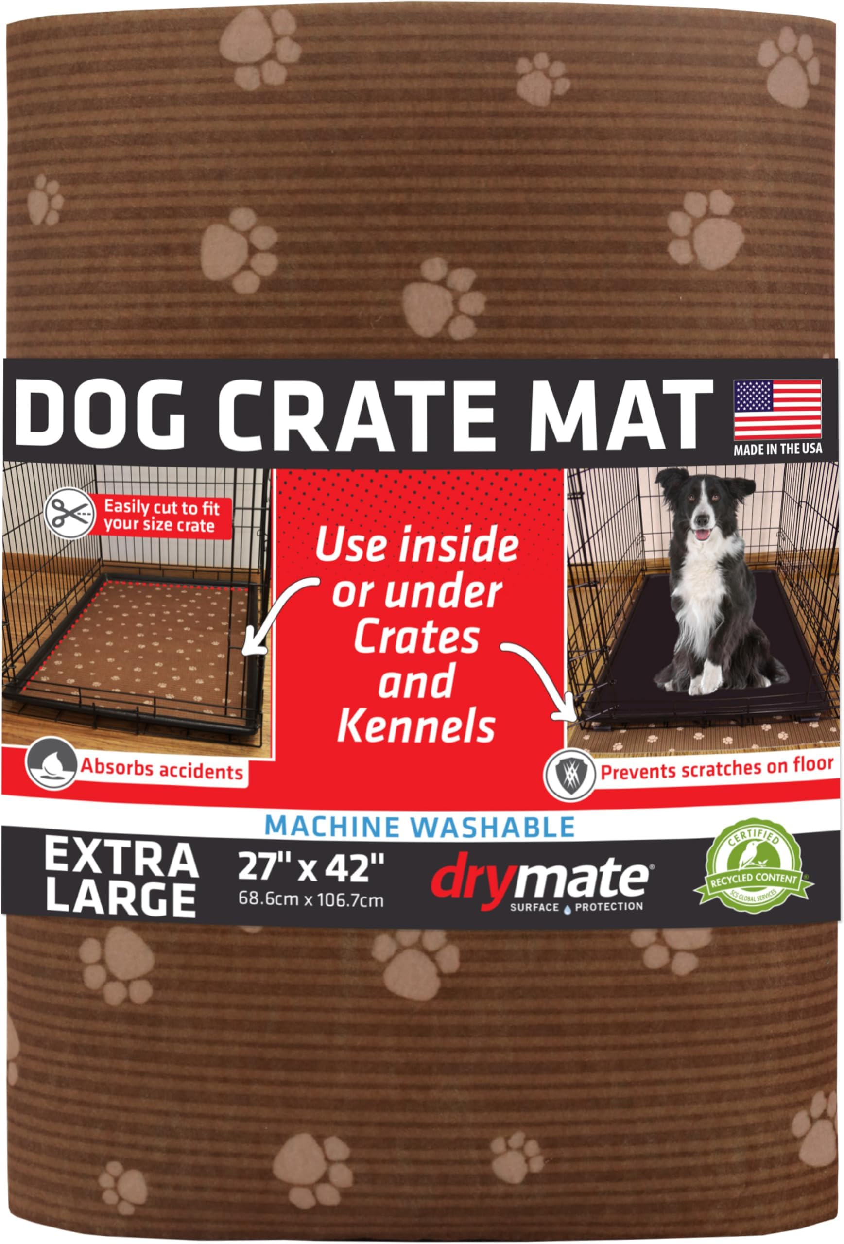Drymate Dog Crate Mat, 27" x 42", Brown