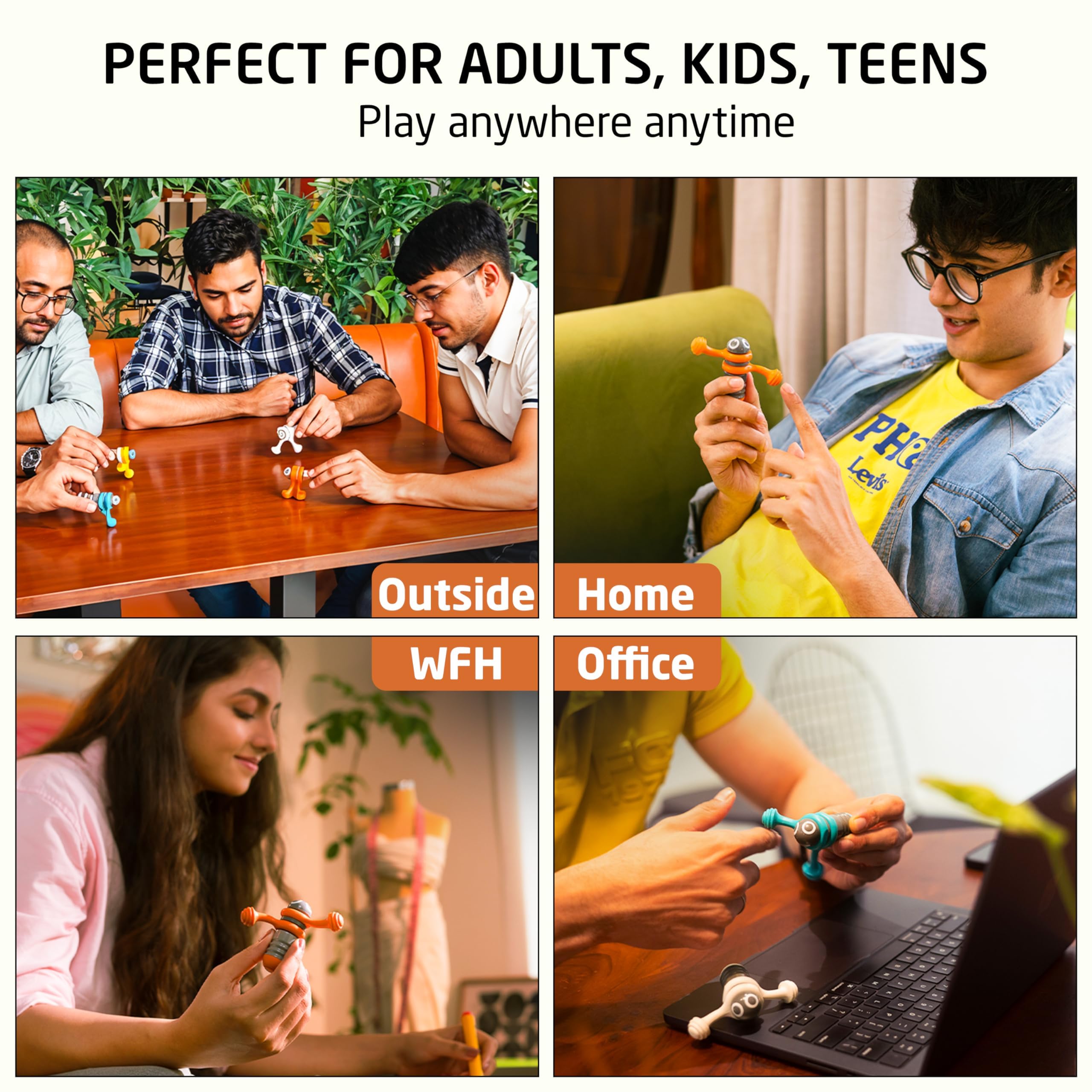 GIRGIT TOYS Rotobee | Fidget Spinner & Skill Toy | Stress, Anxiety Relief | For Kids, Adults | Sensory | ADHD & Autism | Boost Focus | Multi-Trick Spinner | Office & Desk Toy | Gift | Pack Of 2 3