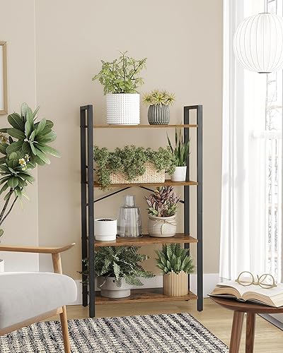 Miniatura 19 de VASAGLE Estantería de 6 niveles, estantería con marco de acero, estante para libros para sala de estar, oficina en casa, estudio, 11.8 x 26 x 73.2