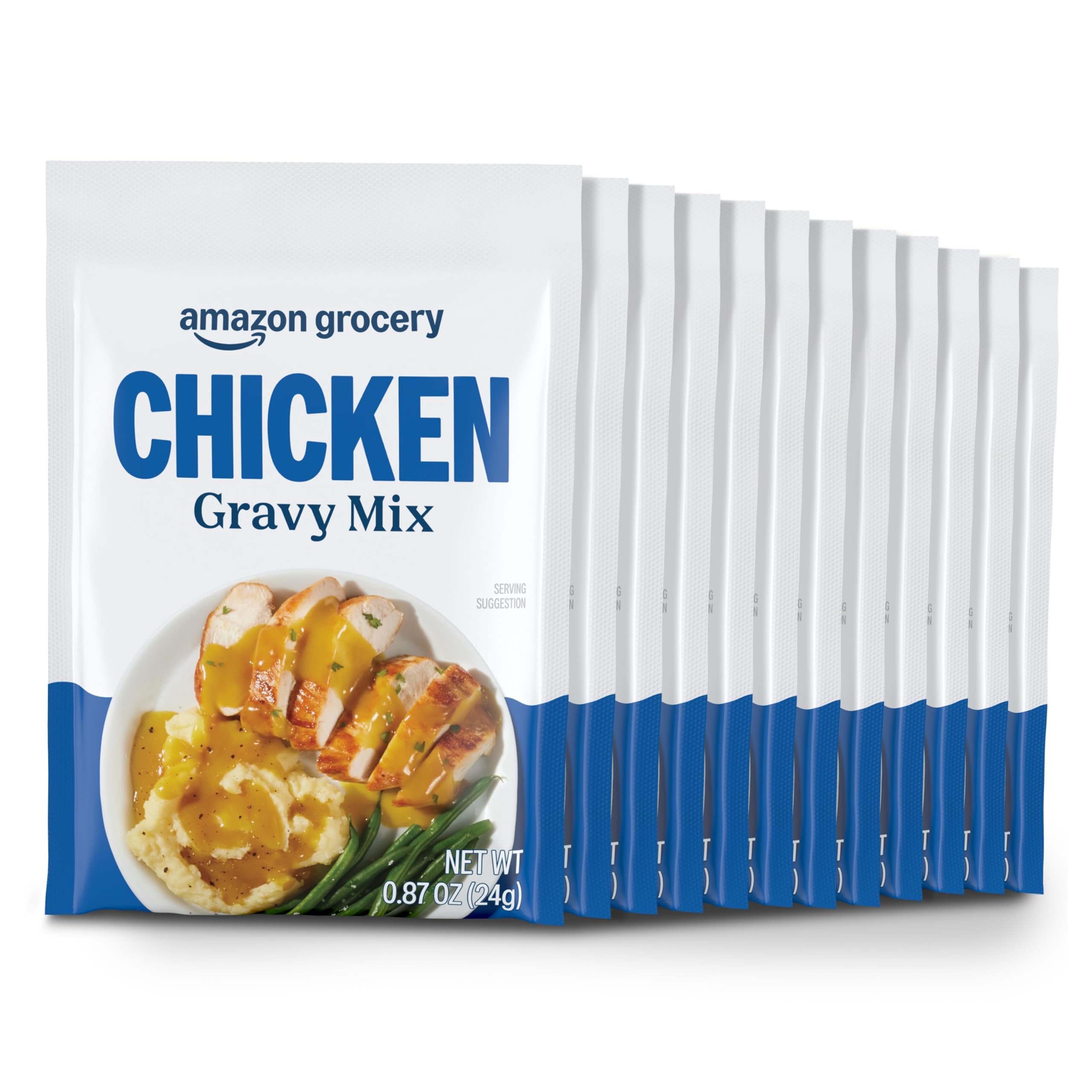 Amazon Grocery, Chicken Gravy Mix, 0.87 Oz, 12 Ct (Previously Happy Belly, Packaging May Vary)