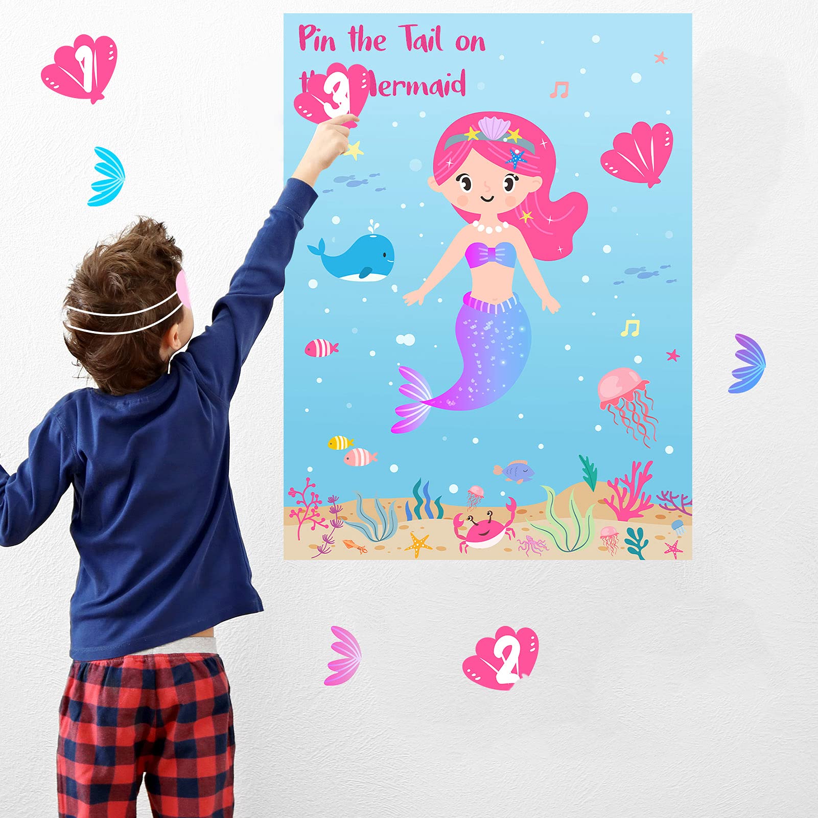 tao pipe Pin the Tail on the Mermaid Party Game Mermaid Party Supplies