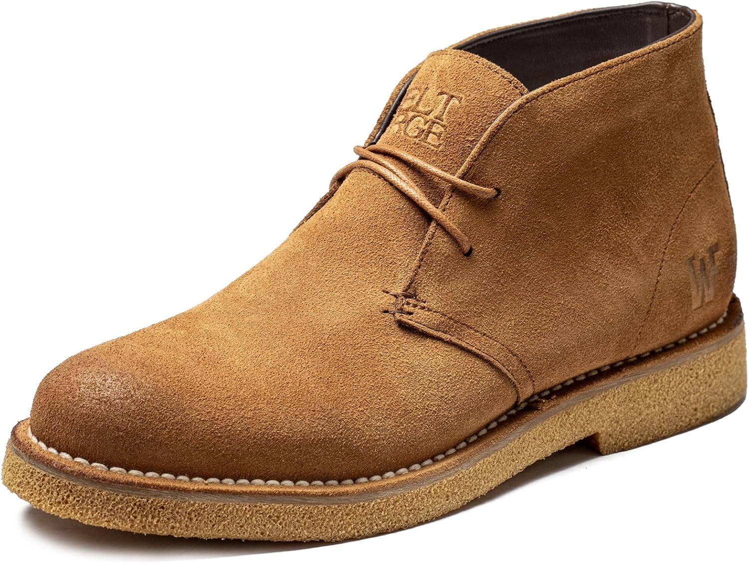 Men's Welted Suede Leather Chukka Boots Lightweight Rubber Foam Sole Casual Boot
