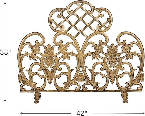 Miniatura 2 de UniFlame Pantalla de aluminio fundido de un solo panel oro antiguo