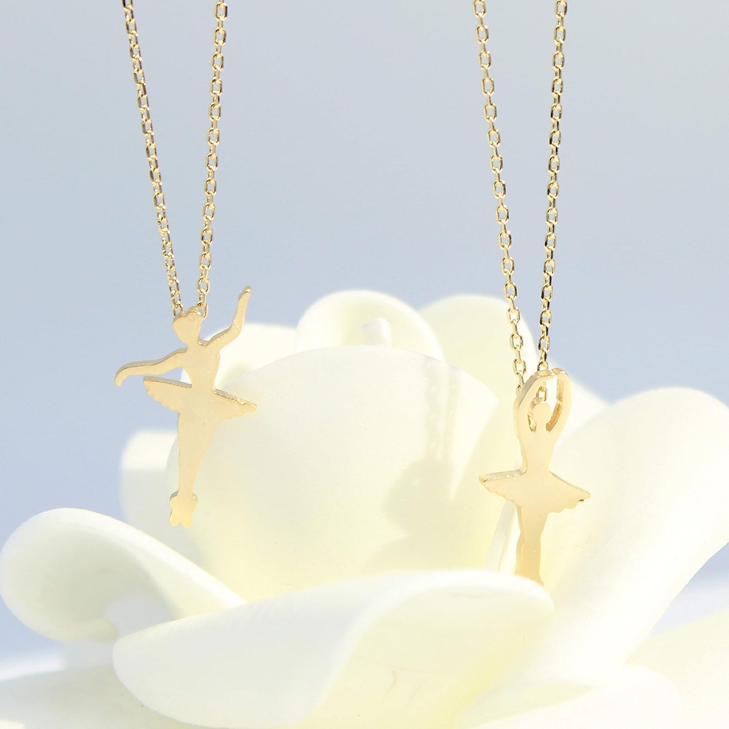 ballerina necklace,Ballerina Dancer Ballet Dance Pendant Necklace, Best friend necklace for 2 girls, BFF Necklace, friendship necklace for 2, gold dainty necklace, Christmas gift