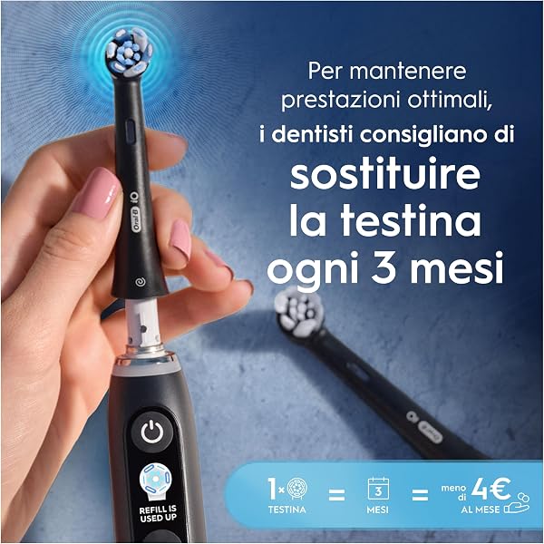 Oral-B Testine di Ricambio iO Series Ultimate Clean Black, 2 testine rotonde originali per Spazzolino Elettrico, setole Criss - 3