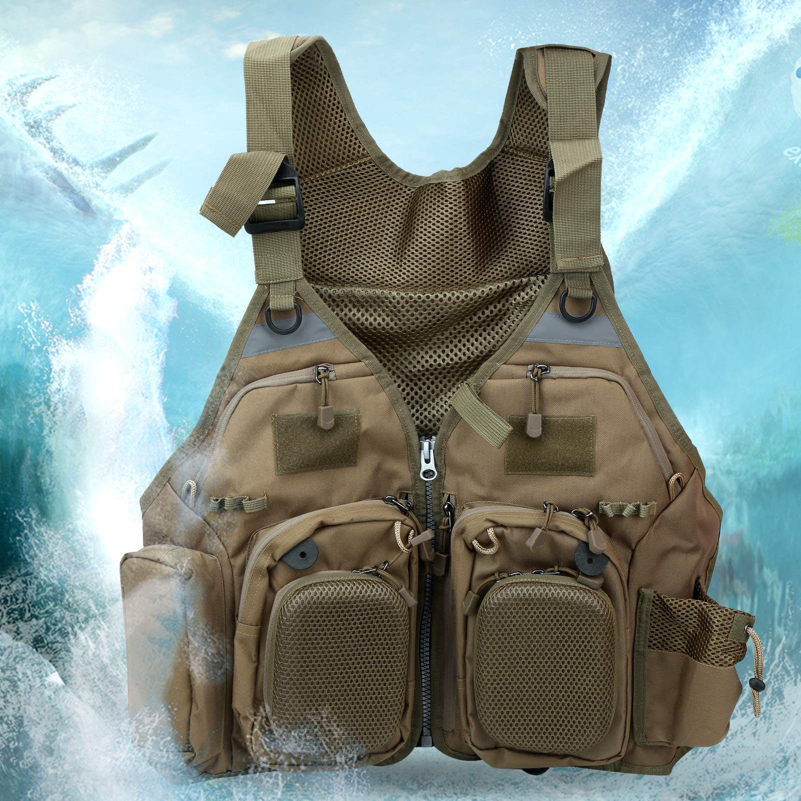 Chaqueta de Pesca al Aire Libre, Chaleco Deportivo de Pesca al Aire Libre, Chaquetas de Pesca Profesionales con múltiples Bolsillos, Chaleco para Hombres