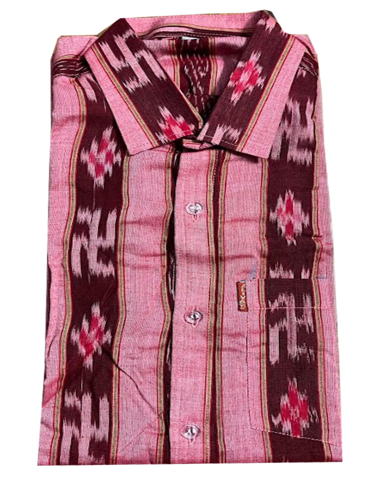 Odisha Handloom Sambalpuri Organic 100% Cotton Half Shirt for Men-image-32