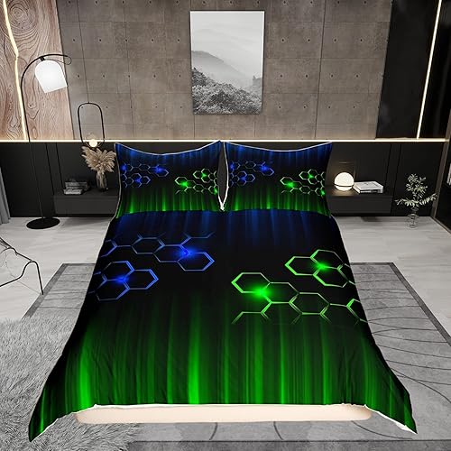 Miniatura 39 de Funda de edredón de sóftbol tamaño Queen para niños y niñas, juego de ropa de cama de color amarillo degradado, funda de edredón para juegos Camping