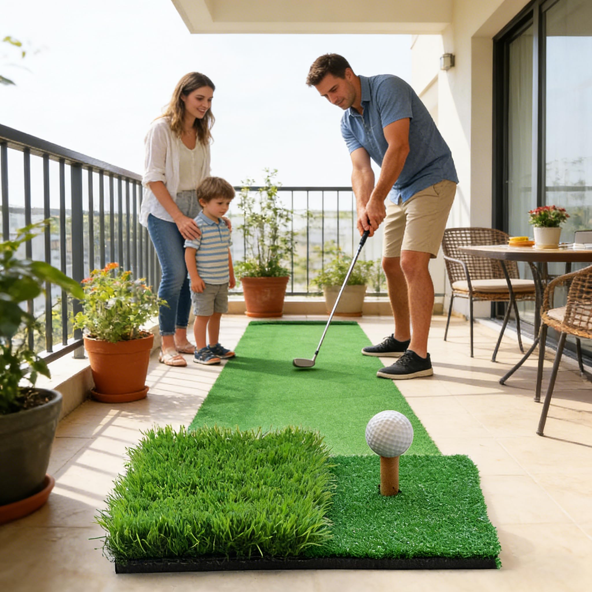 Golf Practice Mat, 11.8 * 11.8Inch, Chroń Swoje Pole, Symulator Golfowy do Domu, Sieci Golfowe do Ogrodu, Mat Fairway Mat, dla Początkujących Cwiczeń, dla Garaży, Ogrody z Tyłu, Place Zabaw
