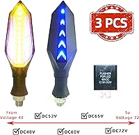 Vista 2 de Luces LED direccionales universales delanteras y traseras para motocicleta, CC 48 V, 52 V, 60 V, 72 V, intermitentes, luces intermitentes, bombillas
