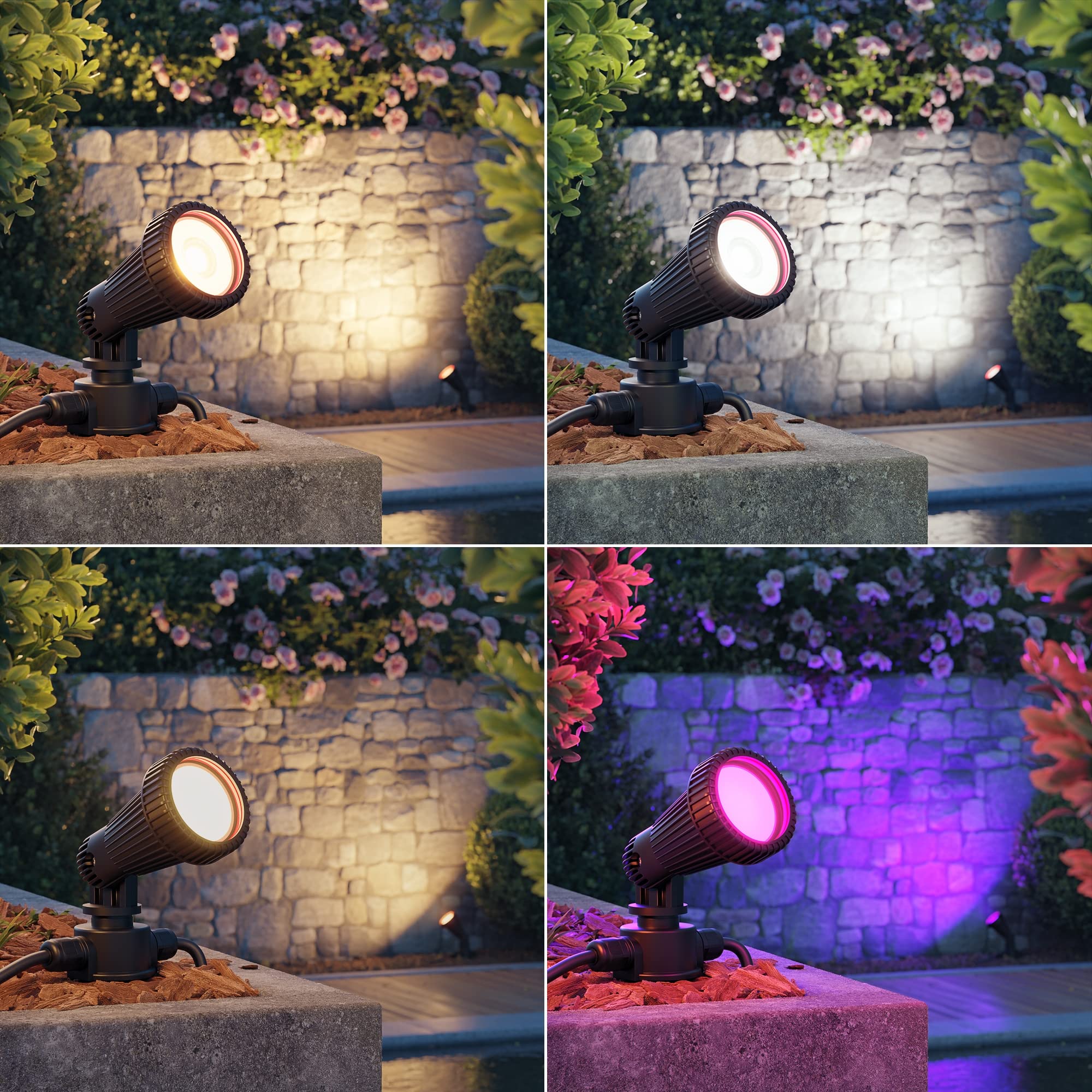 ledscom.de 6x faretti da giardino con picchetto a terra PIRK per esterni, IP44, nero, 1x GU10 max. 15W