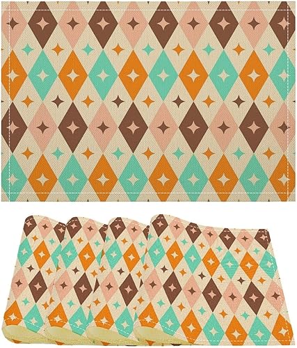 Miniatura 44 de Juego de 4 manteles individuales de mármol dorado y gris, pintura abstracta moderna, arte impreso, manteles para mesa de comedor, restaurante,