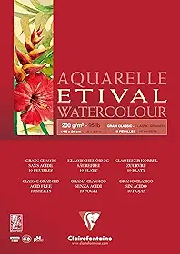 CLAIREFONTAINE Bloco de Papel Para Aquarela Etival A5 200G, Branco