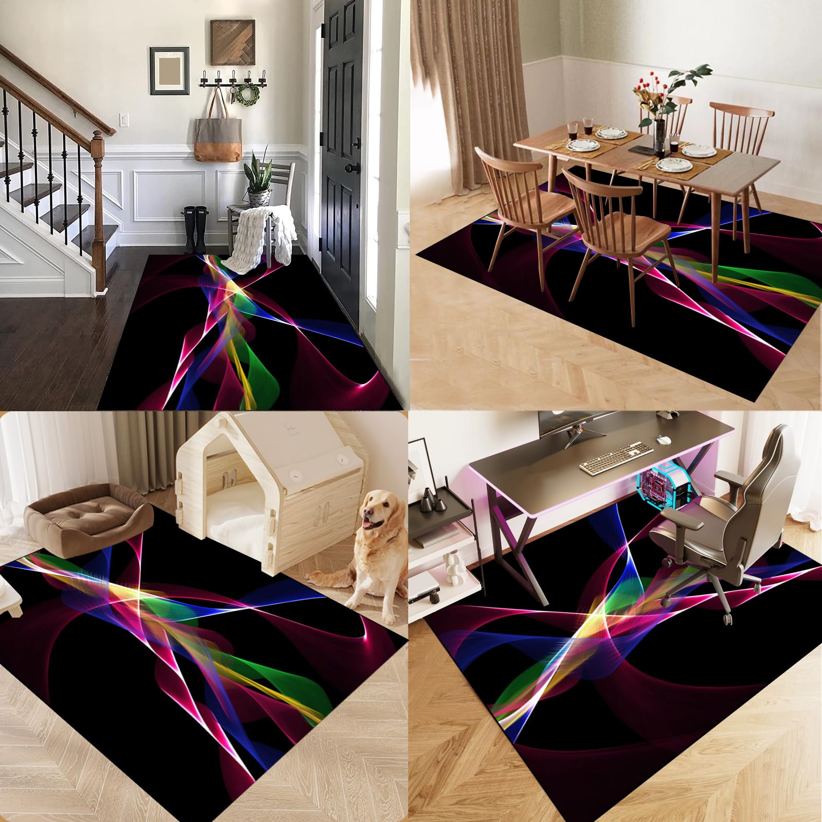 Dywan Krzesło Gamingowe, Ochraniacz Podłogi Wózki Inwalidzkie Biuro, Mata Ochronna Na Podłogi, Antypoślizgowa Mata Do Komputera Gry Na Podłogę 120 x 130 cm