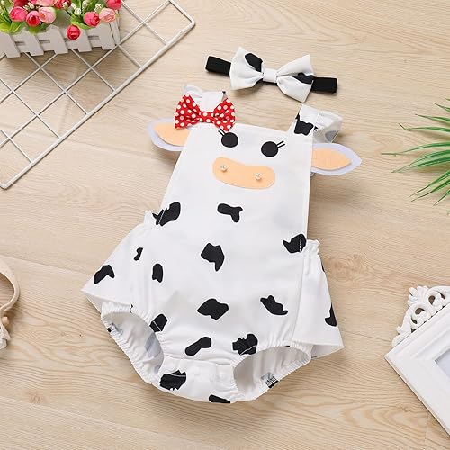 Miniatura 2 de IBTOM CASTLE Traje de primer cumpleaños para bebé, disfraz de vaca de conejo, vestido tutú con diadema para sesión de fotos, pastel