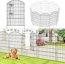 Garden Fence 4 Panels + 1 Gate, Outdoor Rustproof Metal Dog Pet Fence Animal Barrier, Garden Fencing Panel Border for Yard Patio Flower Bed (81cm H x 71cm W, Length Total 3.5 m)