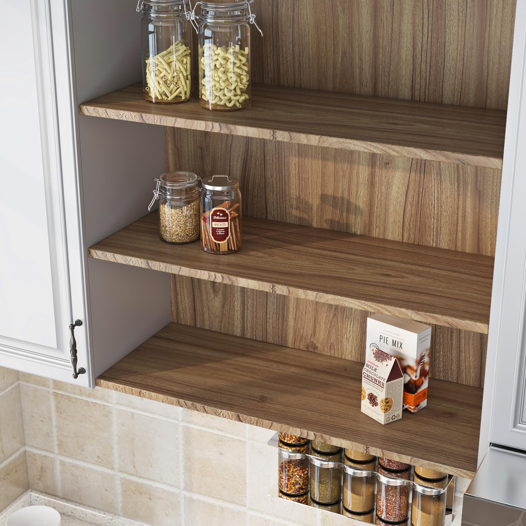 Livelynine Vinilo para Encimera de Cocina Madera Vinilo Adhesivo Cocina Pared 90CMx500CM Papel Adhesivo Muebles Madera Puertas de Armario Mesas Papel Pintado Maderas Autoadhesivo Papeles Pared Maderas