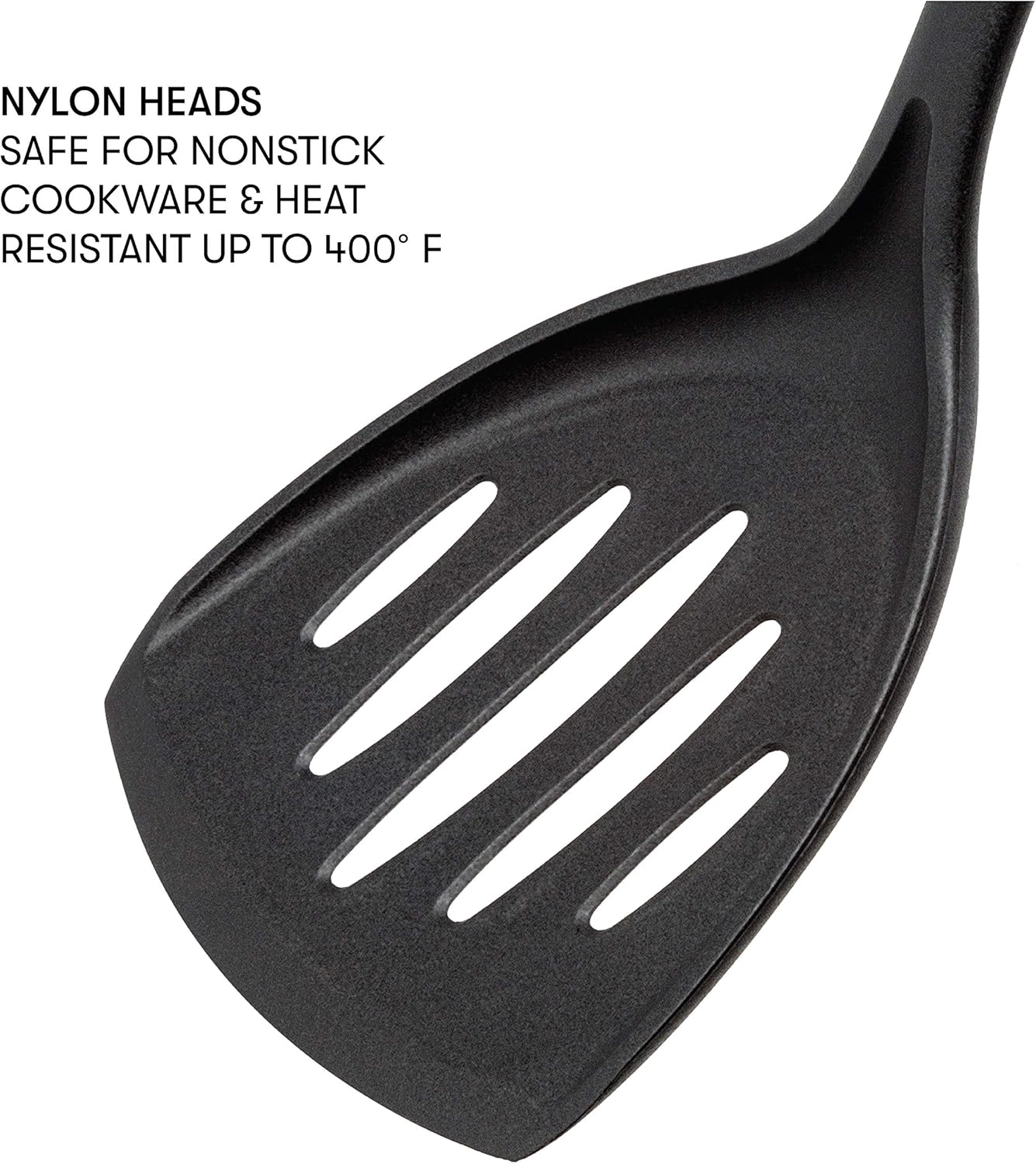 Cooking Light Non-Stick Cookware Safe Set, Best Kitchen Tools Nylon Gadget, 5 Piece, Black: Kitchen & Dining