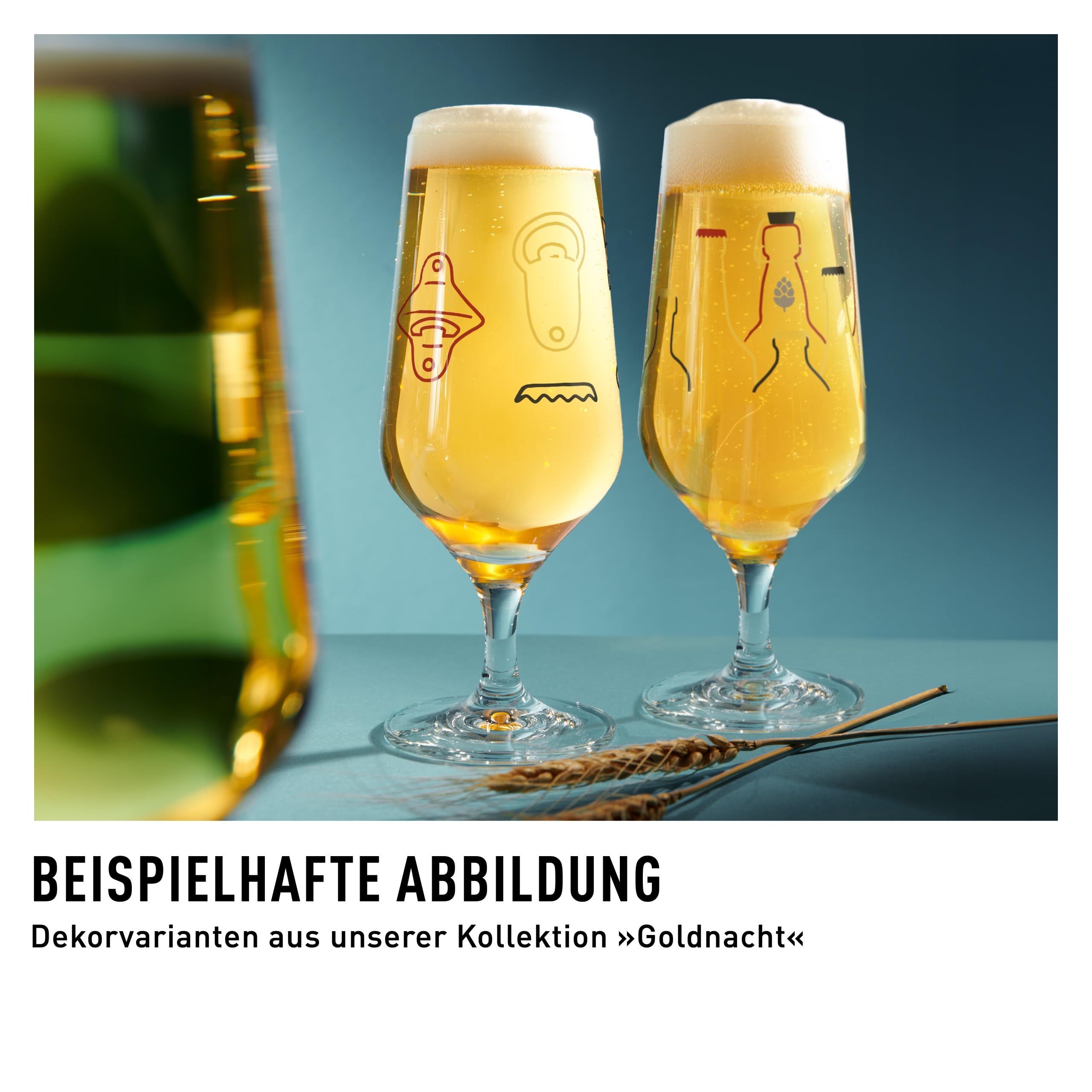 Ritzenhoff Lot 2 Verres à Bière 300 Ml - Série Brauchzeit Houblon & Malt, Noir/Doré, Fabriqués En Allemagne