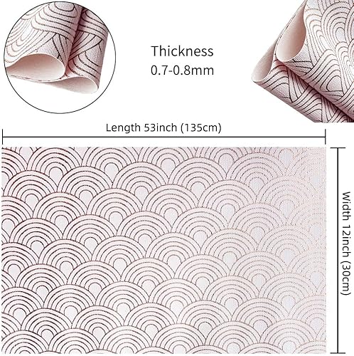 Miniatura 4 de HYANG - Rollo de piel sintética de piel sintética color beige dorado mate, 12 x 53 pulgadas, piel sintética muy adecuada para manualidades,