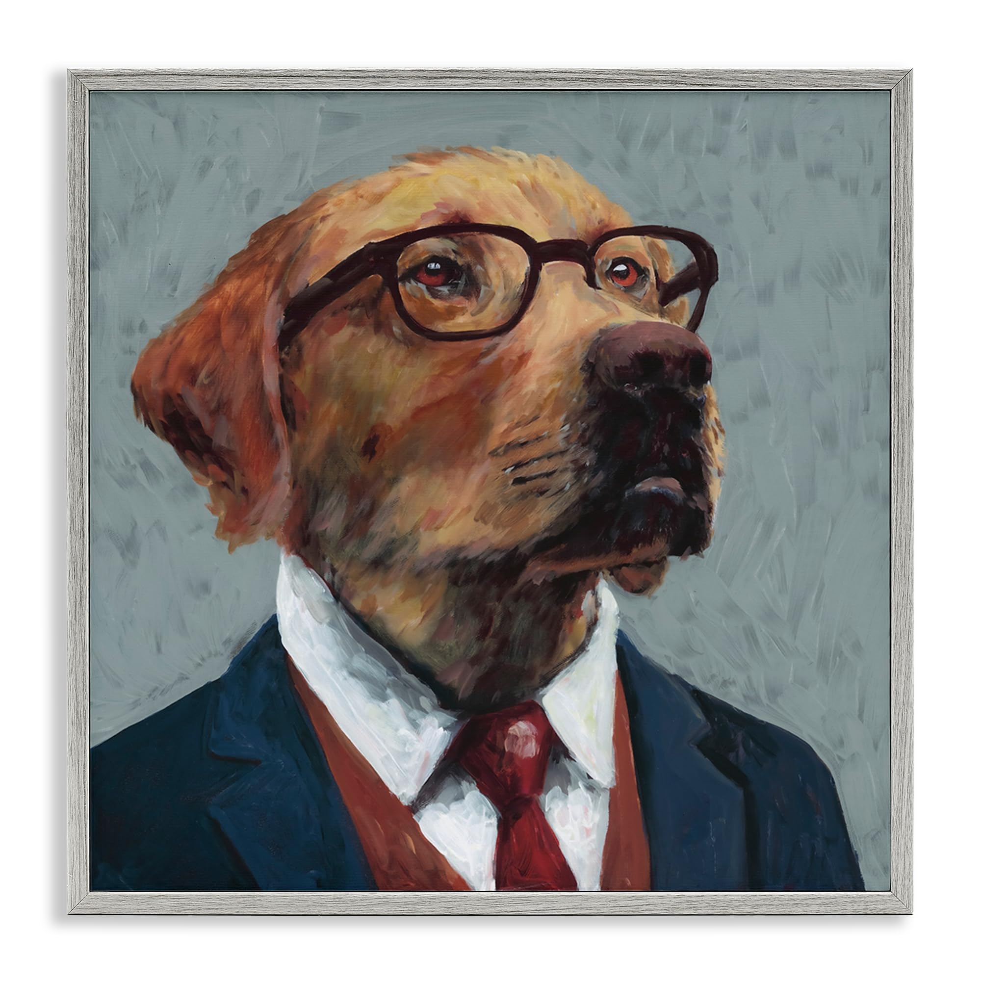 Stupell Industries Farmhouse Gray (Textured) 'Bark Kent Portrait'| Framed Giclee Art